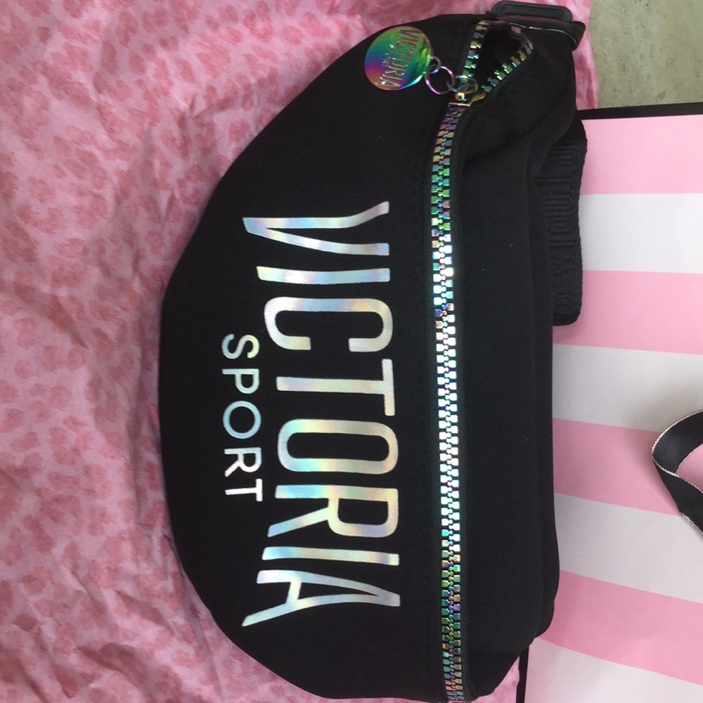 Victoria sport holo graphic fanny pack.